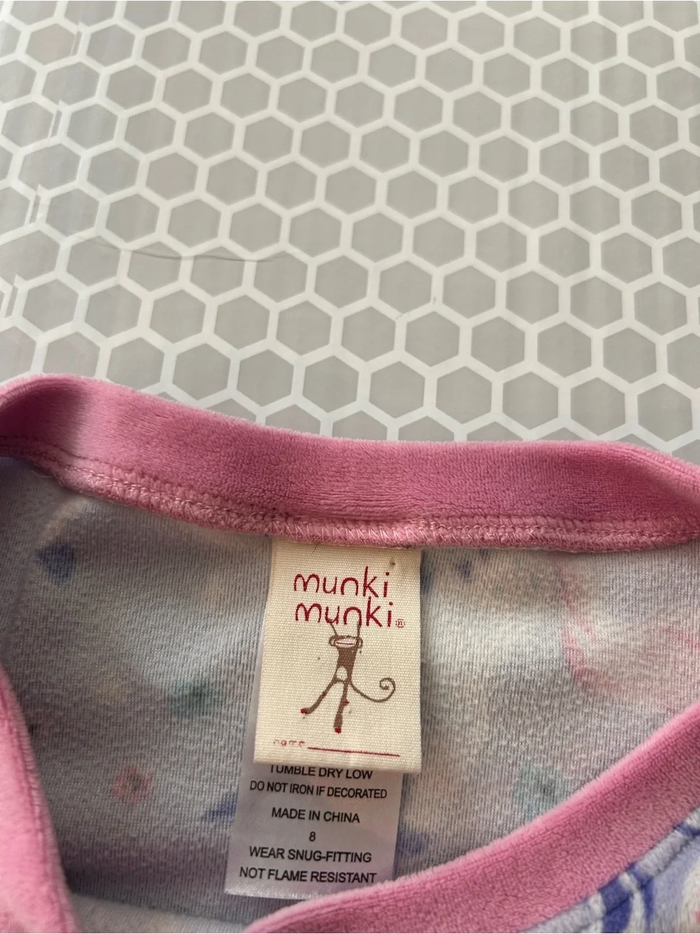 munki munki Lavender Unicorn Pajama Set with Pink Trim. Size 8